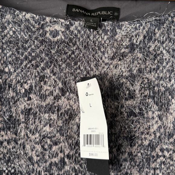 BANANA REPUBLIC NWT Eyelash Textured Reptile Snake Print Sleeveless Tank Top L - Picture 3 of 6